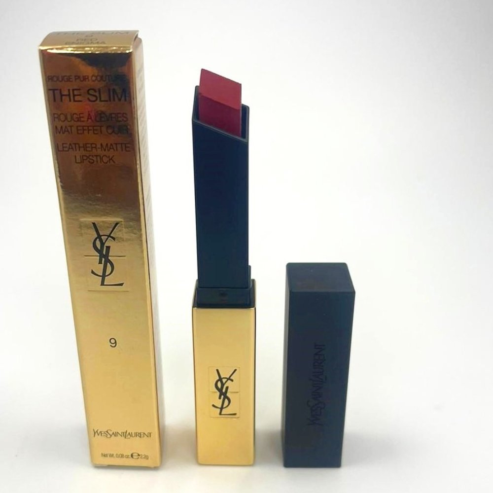 YSL The Slim Leather-Matte Lipstick 9 Red Enigma BRAND NEW